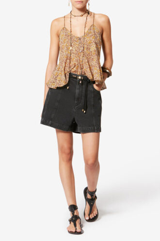 Lirhetta Strappy Printed Organic Cotton Voile Top