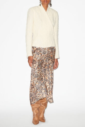 Lisanne Midi Skirt in Printed Silk