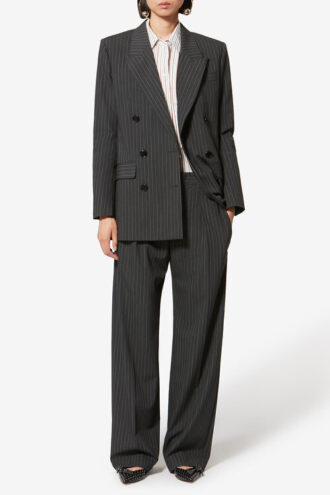 Lisetta Virgin Wool Tennis Stripe Suit Pants