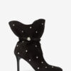 Lolya Suede Leather Boots with Rhinestones