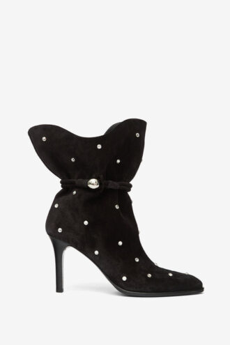 Lolya Suede Leather Boots with Rhinestones