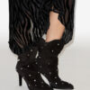 Lolya Suede Leather Boots with Rhinestones