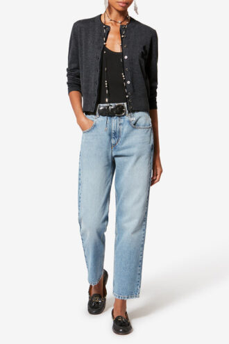 Lona Two-Toned Cotton and Wool Cardigan