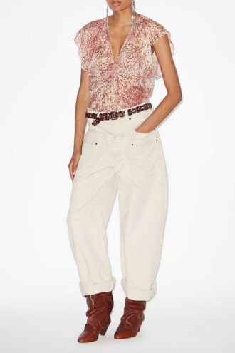 Lonea Flowing Burnout Velvet Top
