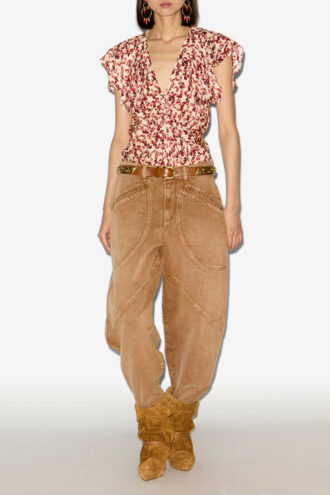 Lonea Flowing Patterned Jacquard Top