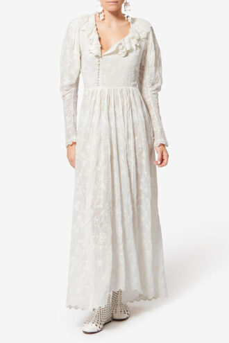 Long Floral Cotton and Silk Dress