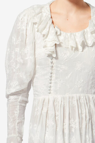 Long Floral Cotton and Silk Dress