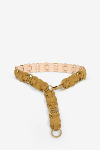 Lota Belt Interlaced with Rings and Suede Leather