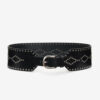Lucie Wide Studded Leather Belt