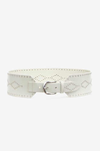 Lucie Wide Studded Leather Belt