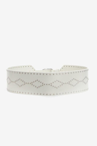 Lucie Wide Studded Leather Belt