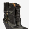 Lyka Leather Cowboy Boots with Straps