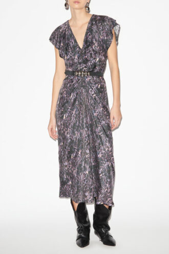 Lyndsay Printed Gathered Midi Dress
