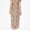 Lyndsay Printed Gathered Midi Dress