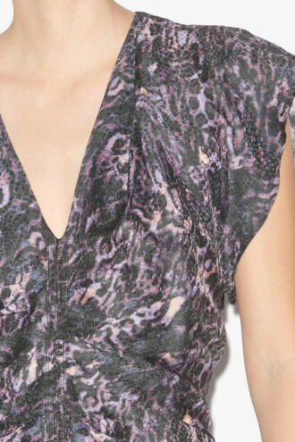 Lyndsay Printed Gathered Midi Dress
