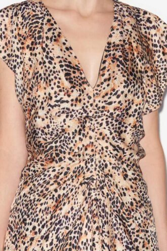 Lyndsay Printed Gathered Midi Dress