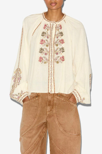 Lynne Embroidered Gauze Blouse