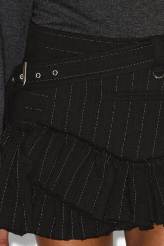 Maddy Virgin Wool Tennis Stripe Mini Skirt