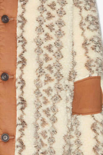 Madeo Reversible Printed Shearling Style Coat