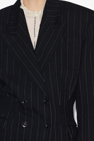 Maia Belted Tennis Stripe Suit Jacket