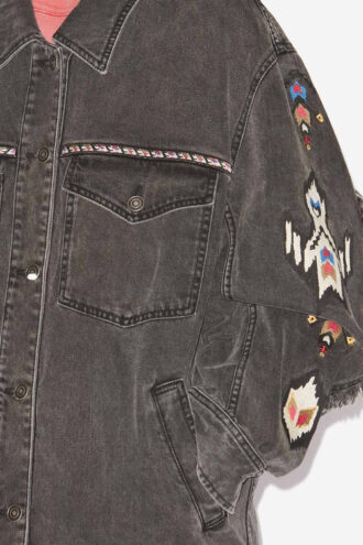 Manona Embroidered Denim Jacket