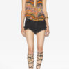 Marilou Printed Silk Top with Studs and Eyelets