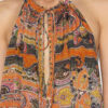 Marilou Printed Silk Top with Studs and Eyelets