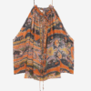 Marilou Printed Silk Top with Studs and Eyelets