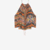 Marilou Printed Silk Top with Studs and Eyelets
