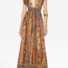 Melissa Long Printed Silk Dress