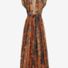 Melissa Long Printed Silk Dress