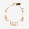 Metal Shiny Leaf Bracelet Con Pendants