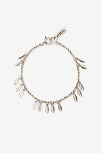 Metal Shiny Leaf Bracelet Con Pendants