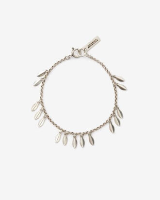 Metal Shiny Leaf Bracelet Con Pendants