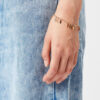 Metal Shiny Leaf Bracelet Con Pendants