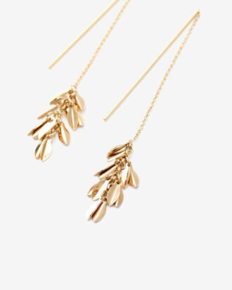 Metal Shiny Leaf Earrings