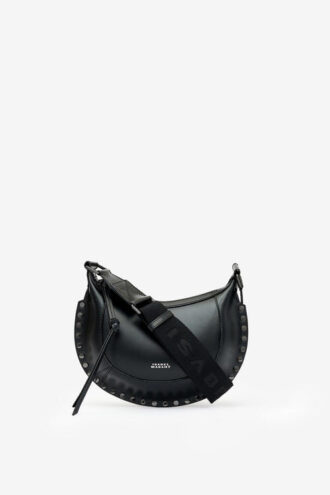 Mini Moon Grained Leather Shoulder Baguette Bag