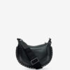 Mini Moon Grained Leather Shoulder Baguette Bag