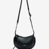 Mini Moon Grained Leather Shoulder Baguette Bag