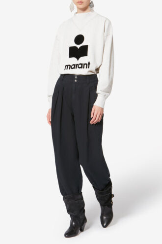 Nadine Flowing Cotton and Linen Workwear Pants