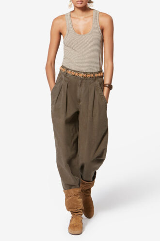 Nadine Flowing Cotton and Linen Workwear Pants