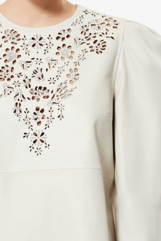 Nala Short Leather Laser-Cut Dress