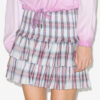 Naomi Checkered Skirt in Smocked Cotton Voile