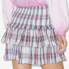 Naomi Checkered Skirt in Smocked Cotton Voile
