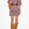 Naomi Skirt in Printed Smocked Cotton Voile