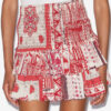 Naomi Smocked Cotton Voile Skirt with Bandana Print