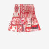 Naomi Smocked Cotton Voile Skirt with Bandana Print