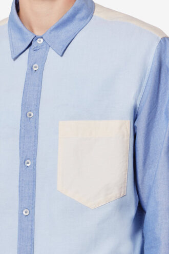 Nathael Patchwork Cotton Oxford Shirt