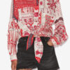 Nathy Tied Printed Cotton Voile Shirt