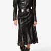 Nerida Short Lambskin Leather Shirt